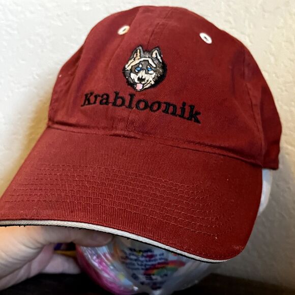 *KRABLOONIK DOGSLEDDING & RESTAURANT* Dog Colorado Souvenir Ball Cap Maroon Hat - Picture 2 of 8